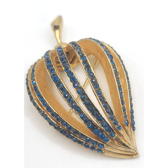 Francois Jewelry - Vintage Rhinestone Brooch Blue Rhinestone Signed Francois By Coro